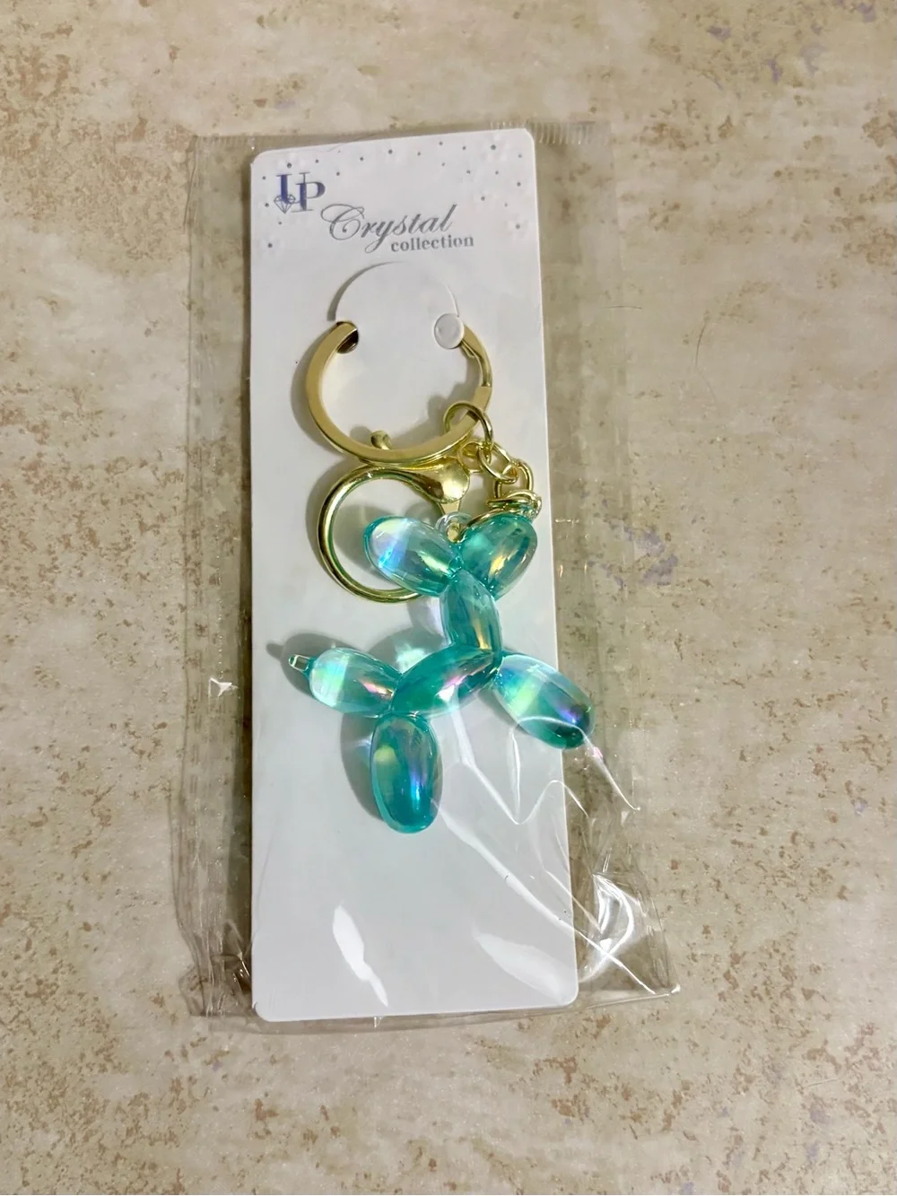 NWT - Iridescent Balloon Dog Keychain - Green/Blue - Purse Charm